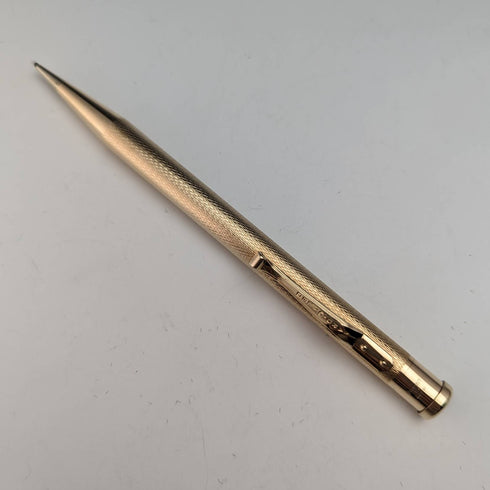 British Vintage Yard O Red Rolled Gold Round Axis Propulsion Pencil in Case